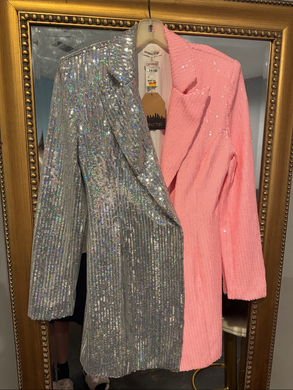 Sequin Half-and-Half Blazer - Silver & Pink - Picture 1 of 1